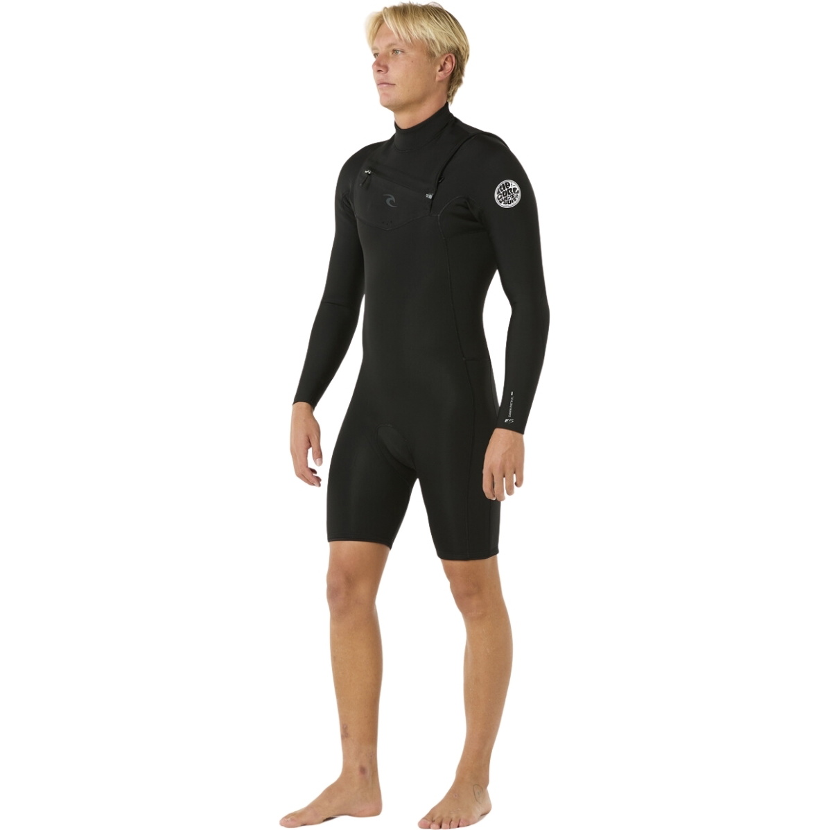 2026 Rip Curl Männer Dawn Patrol 2mm Brustreißverschluss Langärmel Frühlingsanzug Neoprenanzug 11QMSP - Black